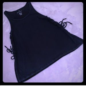 Soft Ribbed Lace Up Tank